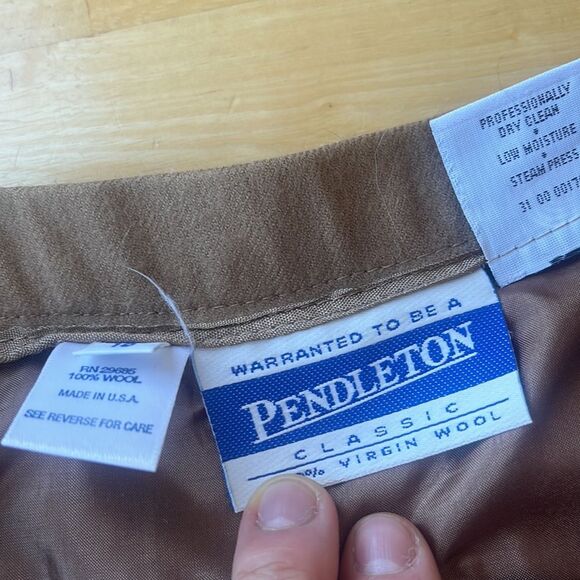Pendleton Virgin Wool Tan Skirt Size 10 - Picture 2 of 3